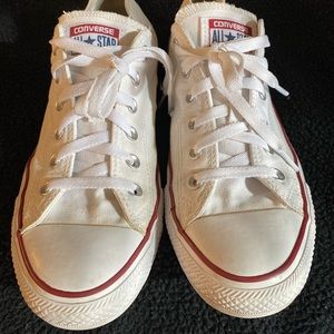 Low-top all white converse